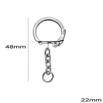 3 Keychain Clasp Hooks Connector Findings Silver by TIJC KCSP