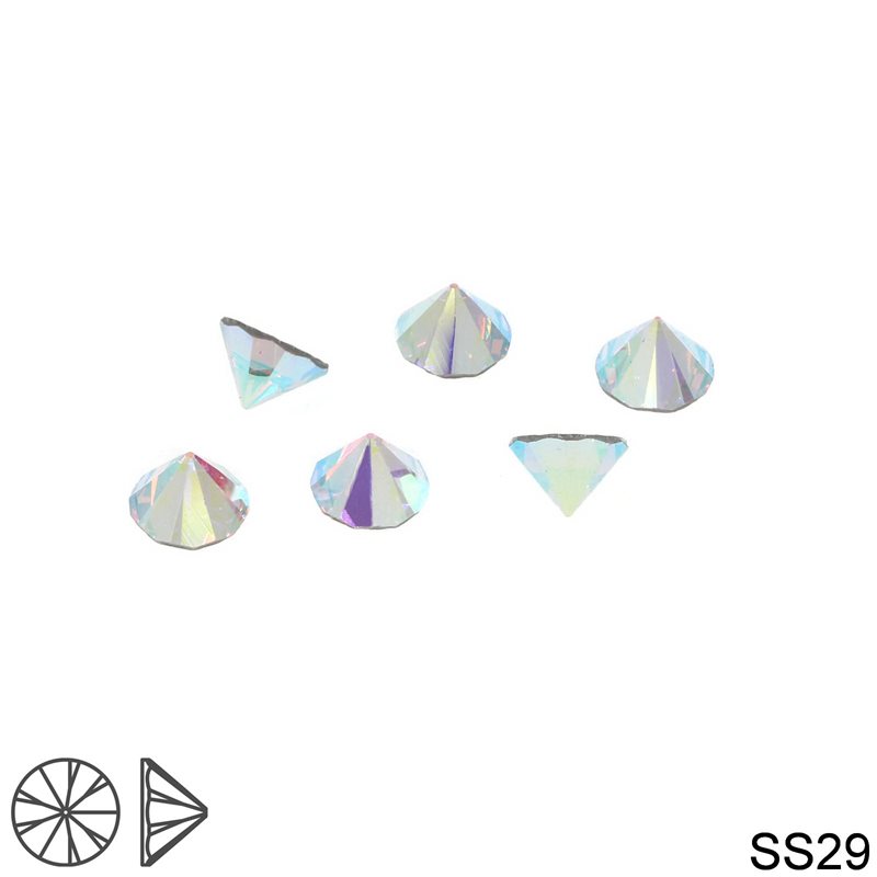SS29 MC Spike Cone Θερμοκολλητικό Crystal AB MAXIMA Preciosa