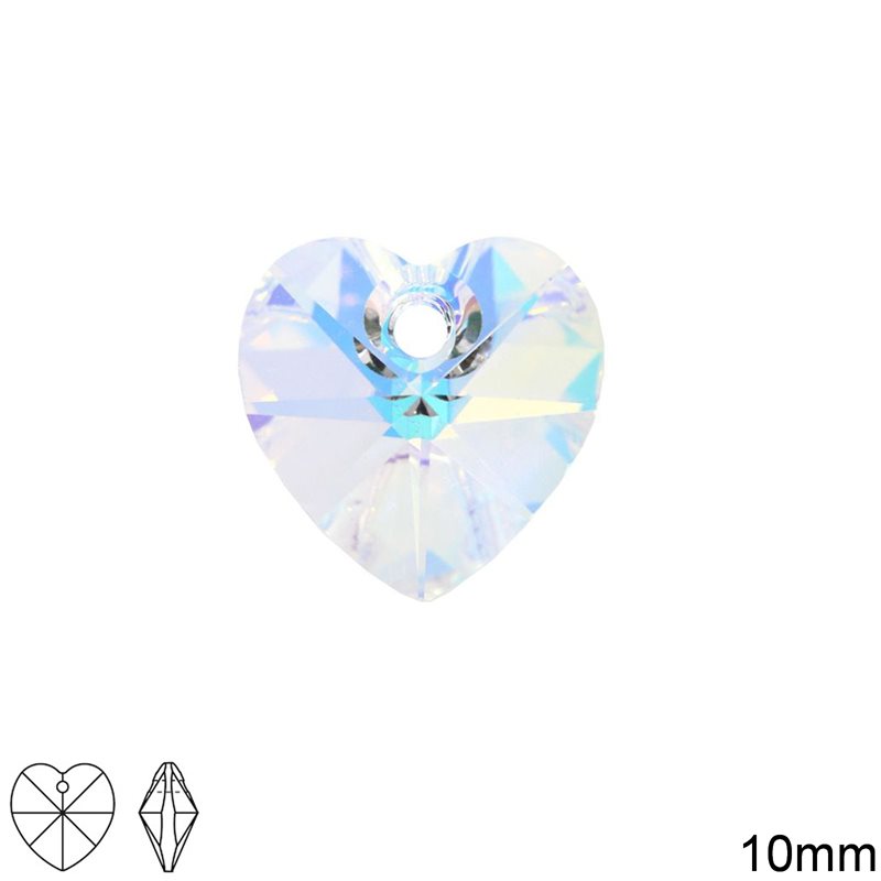Μενταγιόν Κρύσταλο Καρδιά ΜΧΜ 10mm, Preciosa
