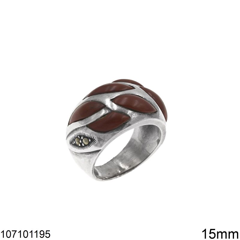 Δαχτυλίδι Ασημένιο 925 Θόλος με Νύχι 15mm