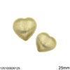 Εξάρτημα Ασημένιο 925 Καρδιά Σαγρέ Κούφια 28mm, Επιχρυσή