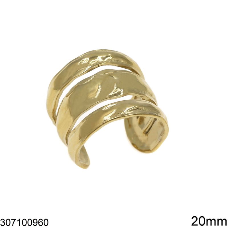 Δαχτυλίδι Ατσάλινο 3σειρο Σφυρήλατο 20mm