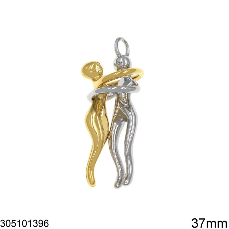 Stainless Steel Pendant Couple Dancing 37mm