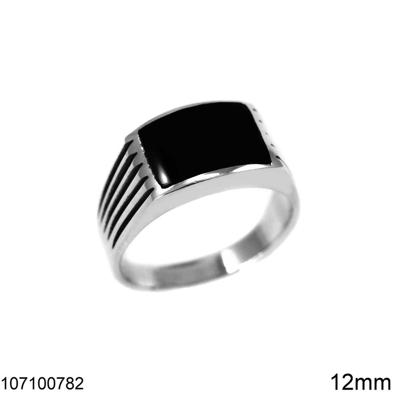 Δαχτυλίδι Ασημένιο  925 Ανδρικό με Όνυχα 12mm