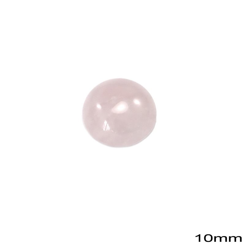 Πέτρα Ημιπολύτιμη Ροζ Quartz Καπουσόν Στρογγυλό 10mm