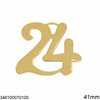 Γούρι Ατσάλινο Διακοσμητικό Κρεμαστό "24" 41mm
