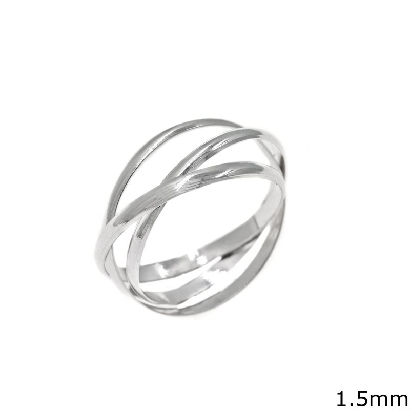 Δαχτυλίδι Ασημένιο  925 Βέρα 3πλή 1.5mm