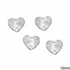 Silver 925 Heart Rondelle with Satin Finish 10mm