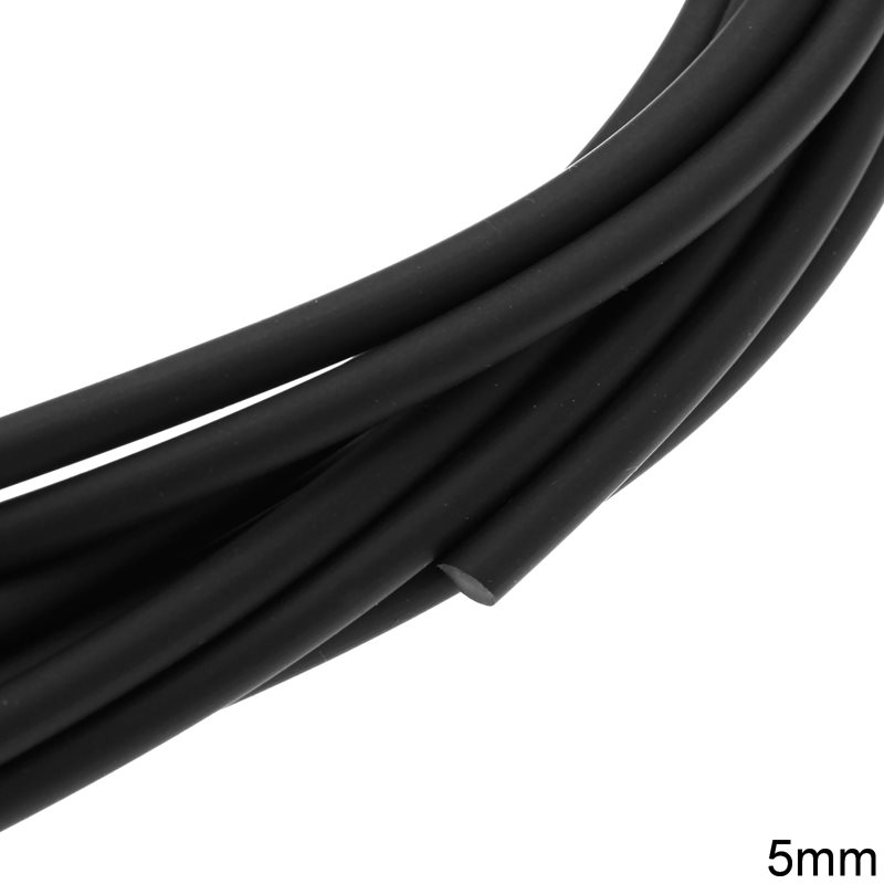 Rubber Cord Solid 5mm, BLACK